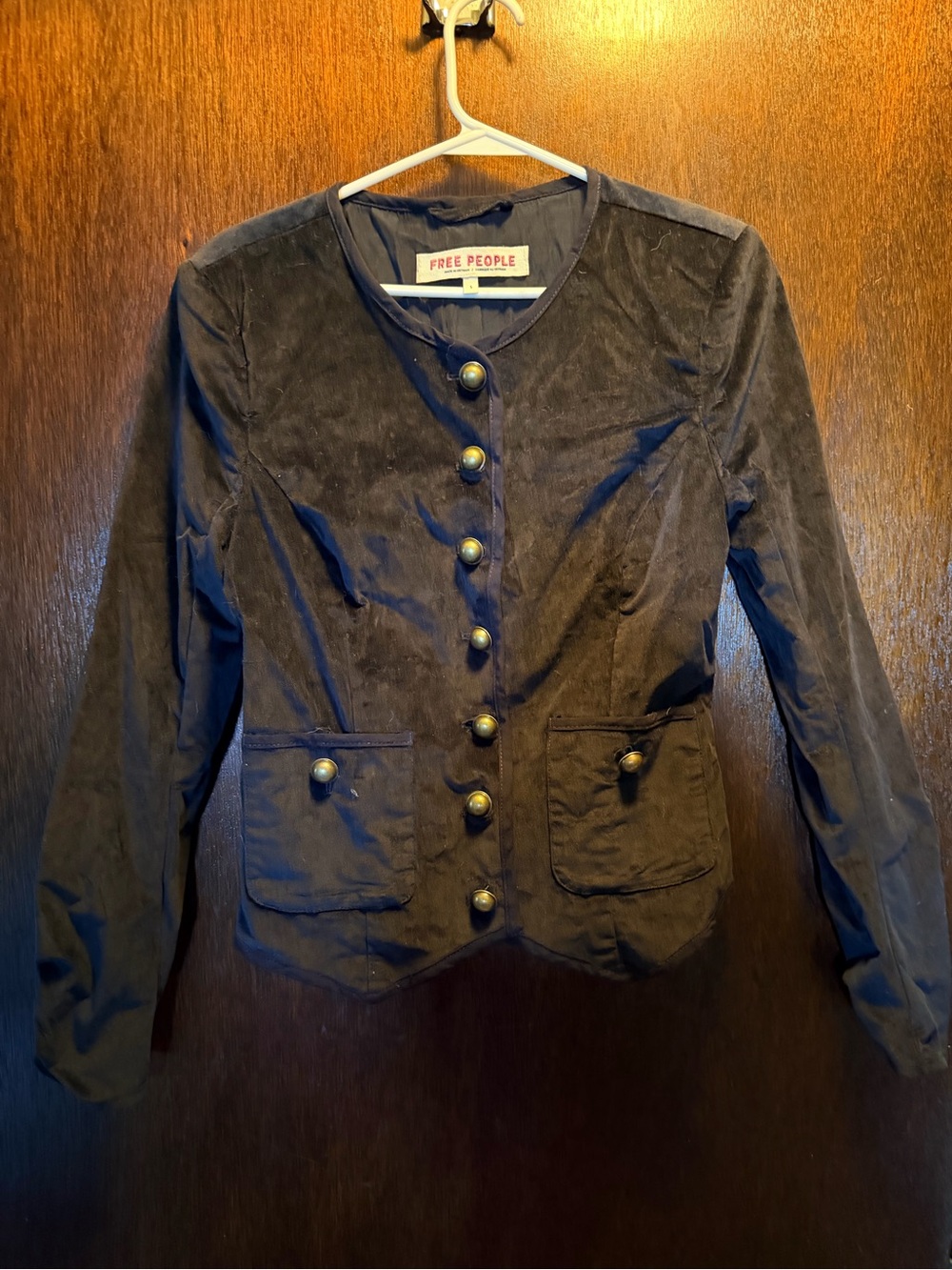 Free People Black Velvet Jacket size small